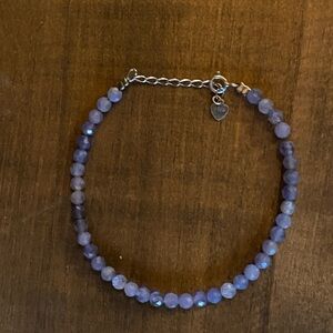 Tanzanite Sterling Silver Beaded Bracelet
